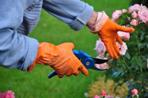 Waste collection from a garden service in progress