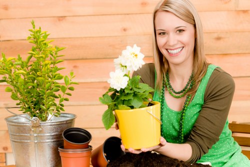 Separated garden waste and reusable materials in Tolworth